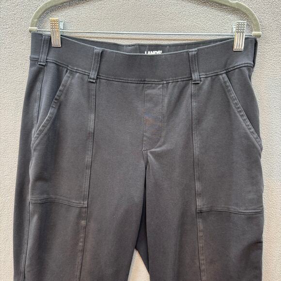 Lands End Starfish Straight Leg Pant Womens M (10-12) Black Casual Comfy Pull On - Picture 4 of 16
